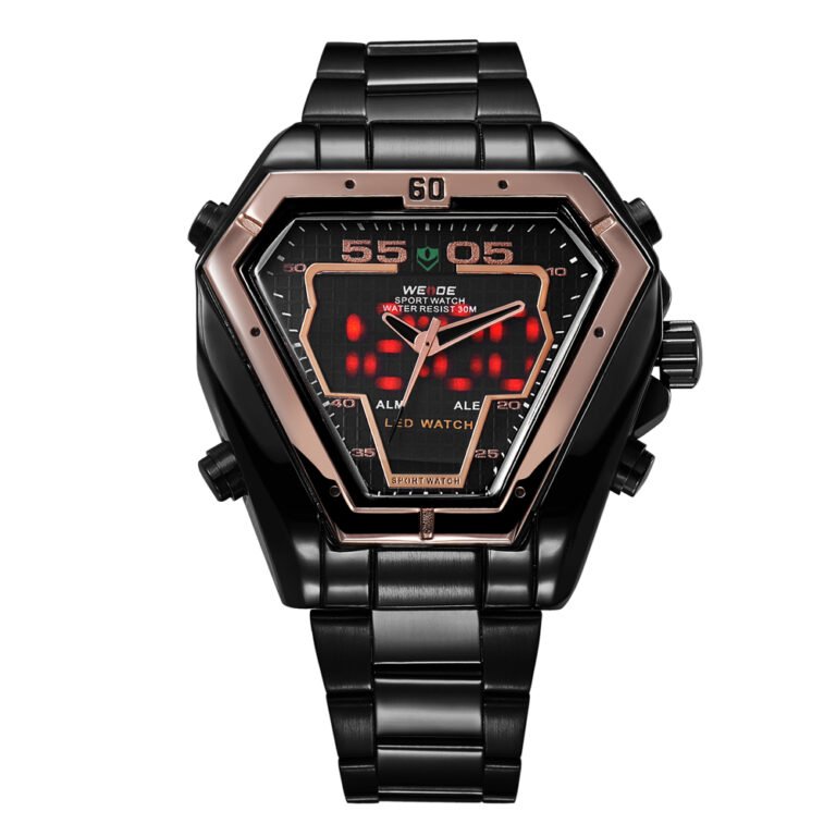 Weide WH1102B-5C Analog-Digital Black Dial Wrist Watch