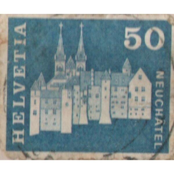50 Helvetia Neuchatel Used Stamp