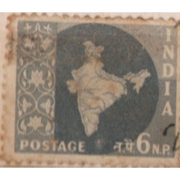 6 India Postage Map Used Stamp
