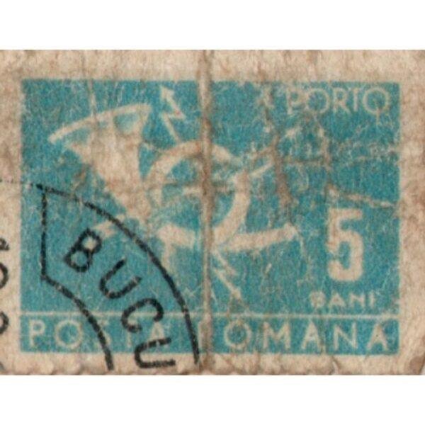 5 Posta Romana Porto Used Stamp (Blue)
