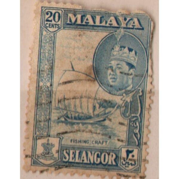 20 Malaya Selangor Fishing Craft Used Stamp