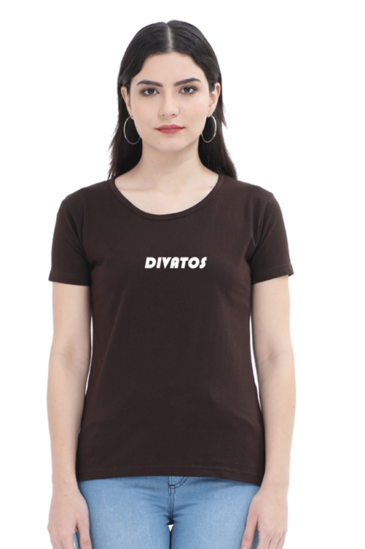 Divatos Printed Round Neck Cotton T Shirt For Women