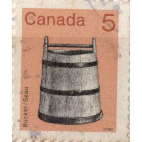 5 Canada Bucket Seau Used Stamp