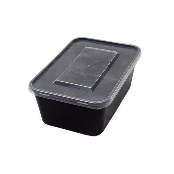 650ml Reusable Plastic Rectangle Container Black