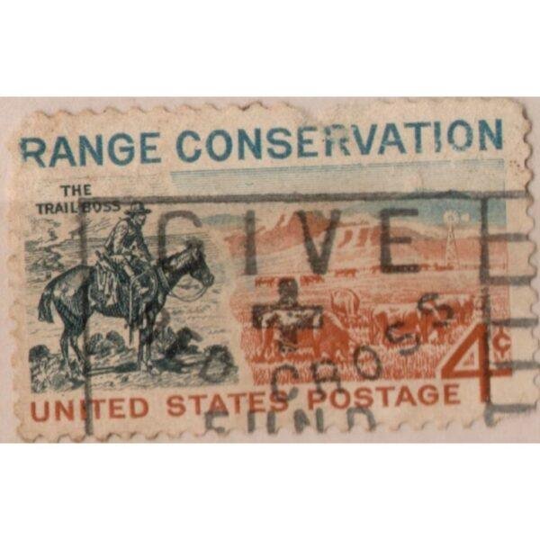 4 United States Postage Range Conservation The Trail Boss Used Stamp