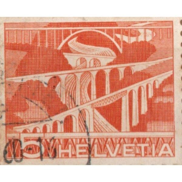 5 Helvetia Used Stamp