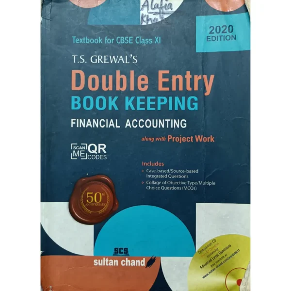 TS Grewals Double Entry Book Keeping Financial Accounting Textbook for CBSE Class 11