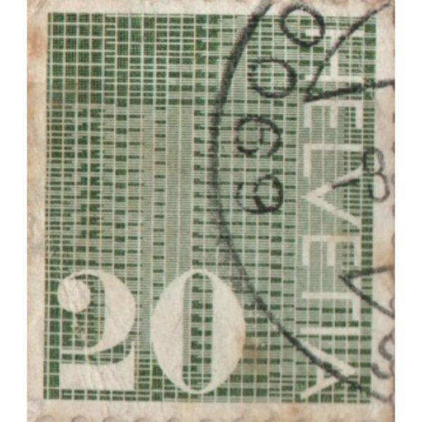 20 Helvetia Used Stamp (Green)