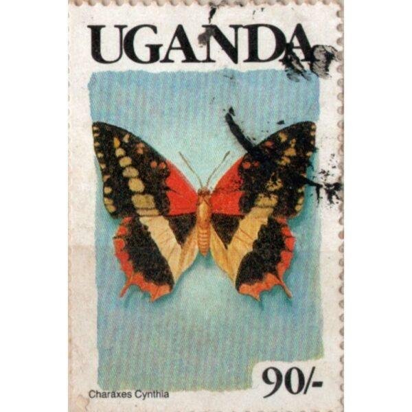 90 Uganda Charaxes Synthia Used Stamp