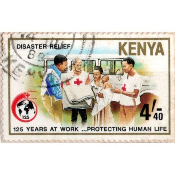 4-40 Kenya Disaster Relief 125 Years At Work Protecting Human Life Used Stamp