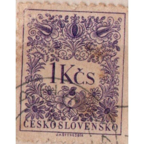 1 Ceskoslovensko Used Stamp (Purple)