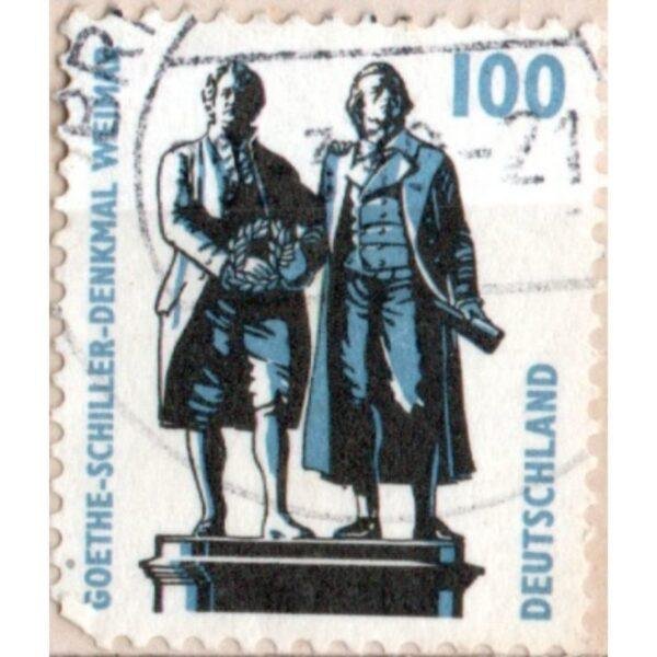 100 Deutschland Goethe Schiller Denkmal Weimar Used Stamp