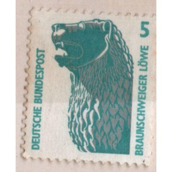 5 Deutsche Bundespost Braunschweiger Lowe Used Stamp