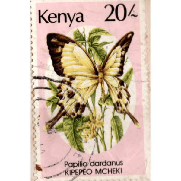 20 Kenya Papilio Dardanus Kipepeo Mcheki Used Stamp