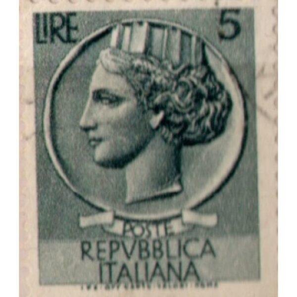 5 Poste Repvbblica Italiana Used Stamp