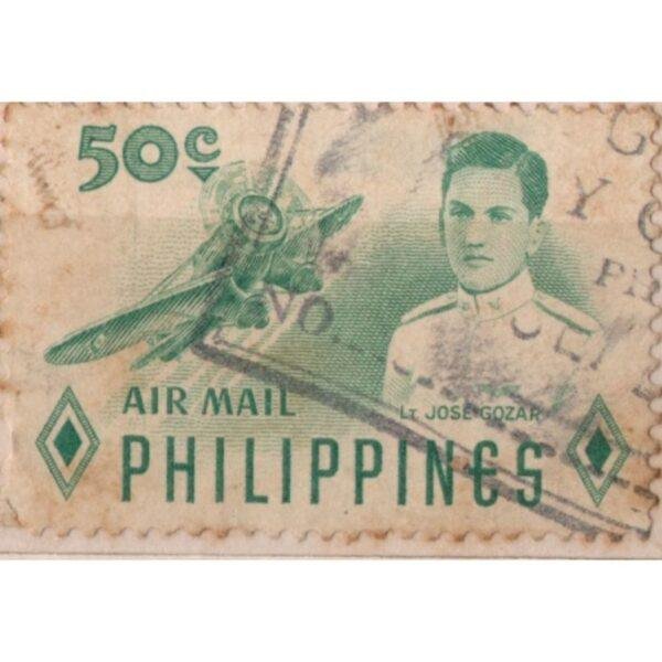 50 Philippines Air Mail Lt Jose Gozar Used Stamp