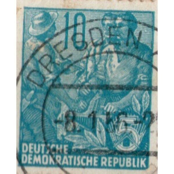 5 Deutsche Demokratische Republik Used Stamp (Blue)