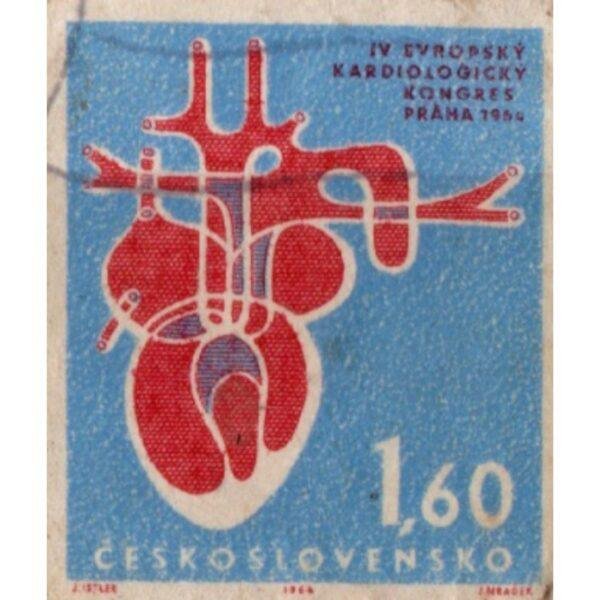 160 Ceskoslovensko 4th European Cardiology Congress Used Stamp