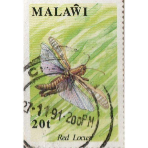 20 Malawi Red Locus Used Stamp