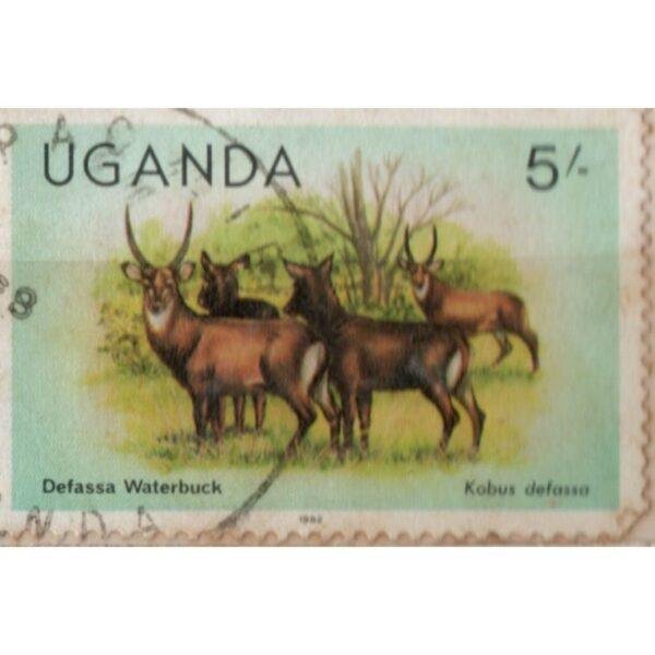 5 Uganda Defessa Waterbuck Kobus Defessa Used Stamp