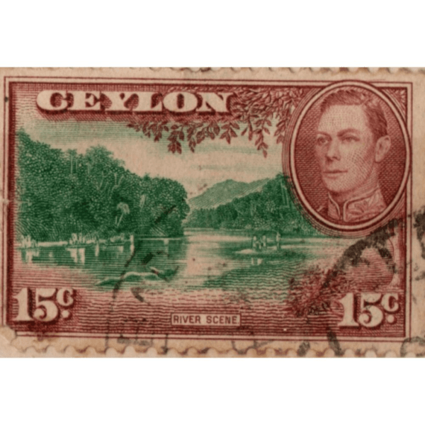 15 Ceylon River Scene Used Stamp