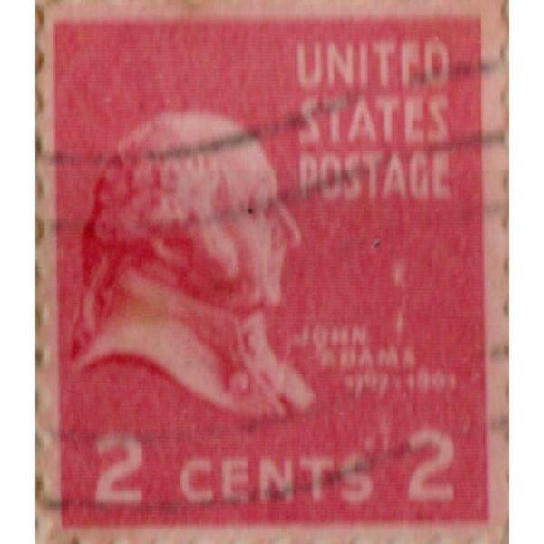 2 United States Postage John Adams Used Stamp