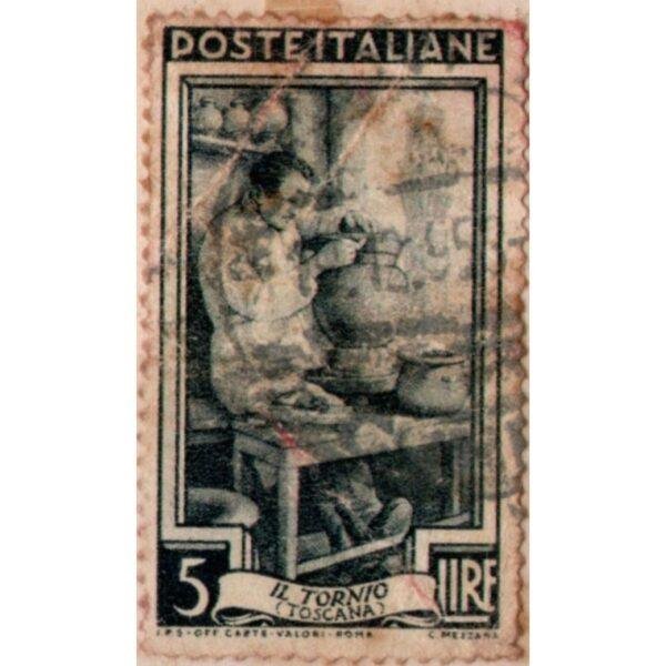 5 Poste Italiane IL Tornio Toscana Used Stamp