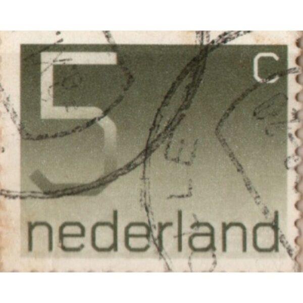 5 Nederland Used Stamp (Grey)