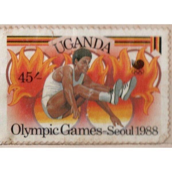 45 Uganda Olympic Games Seoul 1988 Used Stamp