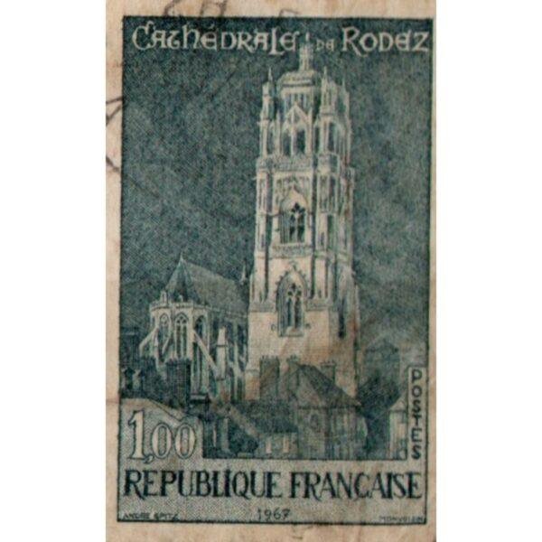 100 Republique Francaise Crchedrale De Rodez Used Stamp
