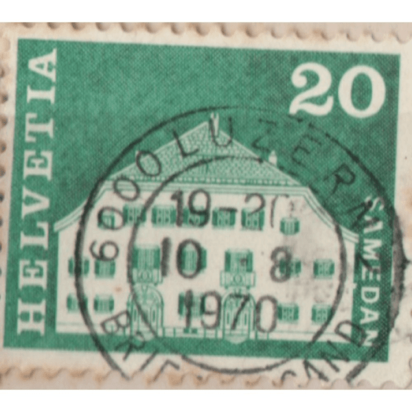 20 Helvetia Samedan Used Stamp