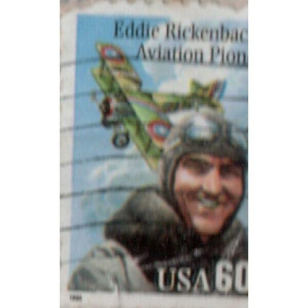 60 USA Eddie Rickenbacker Aviation Pioneer Used Stamp