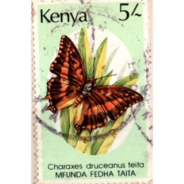 5 Kenya Charaxes Druceanus Teita Mfunda Fedha Taita Used Stamp