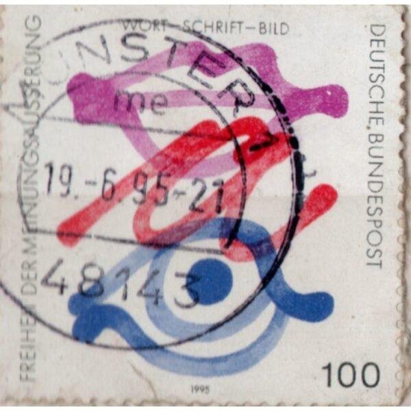 100 Deutsche Bundespost Wort Schrift Bild Used Stamp