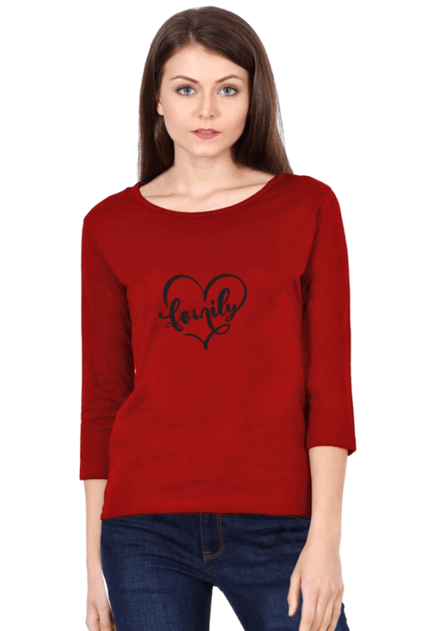 Graphic Printed Round Neck Full Sleeve T-Shirt for Women