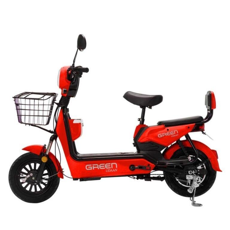 Green Udaan 60kms Range Electric Scooter Red