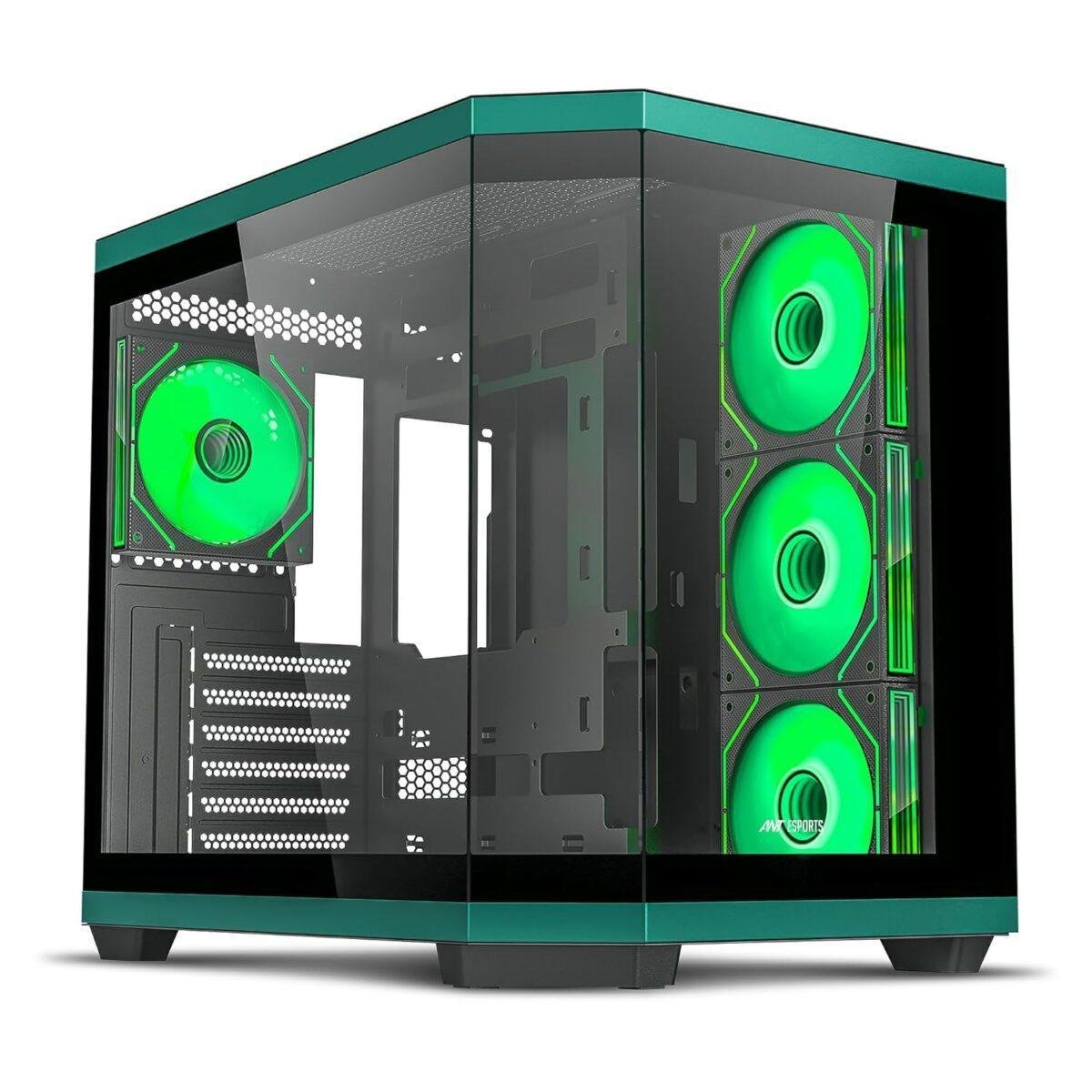 ANT Esports Crystal X11 ATX Mid Tower Gaming Cabinet Green